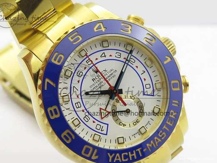 Best AAA Replica Sites Edition 3577 Bracelet II YG On YachtMaster YG Cozy 116688 Ceramic Bezel Best A White 1:1 Blue Dial JF 1224